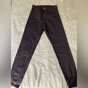 Black and Gray Leopard Print crossover Leggings